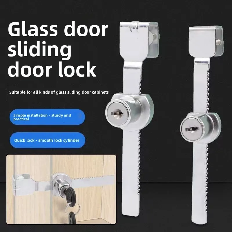Glass sliding door lock, cabinet door serrated lock, display cabinet counter file cabinet, filing cabinet, freezer lock bag