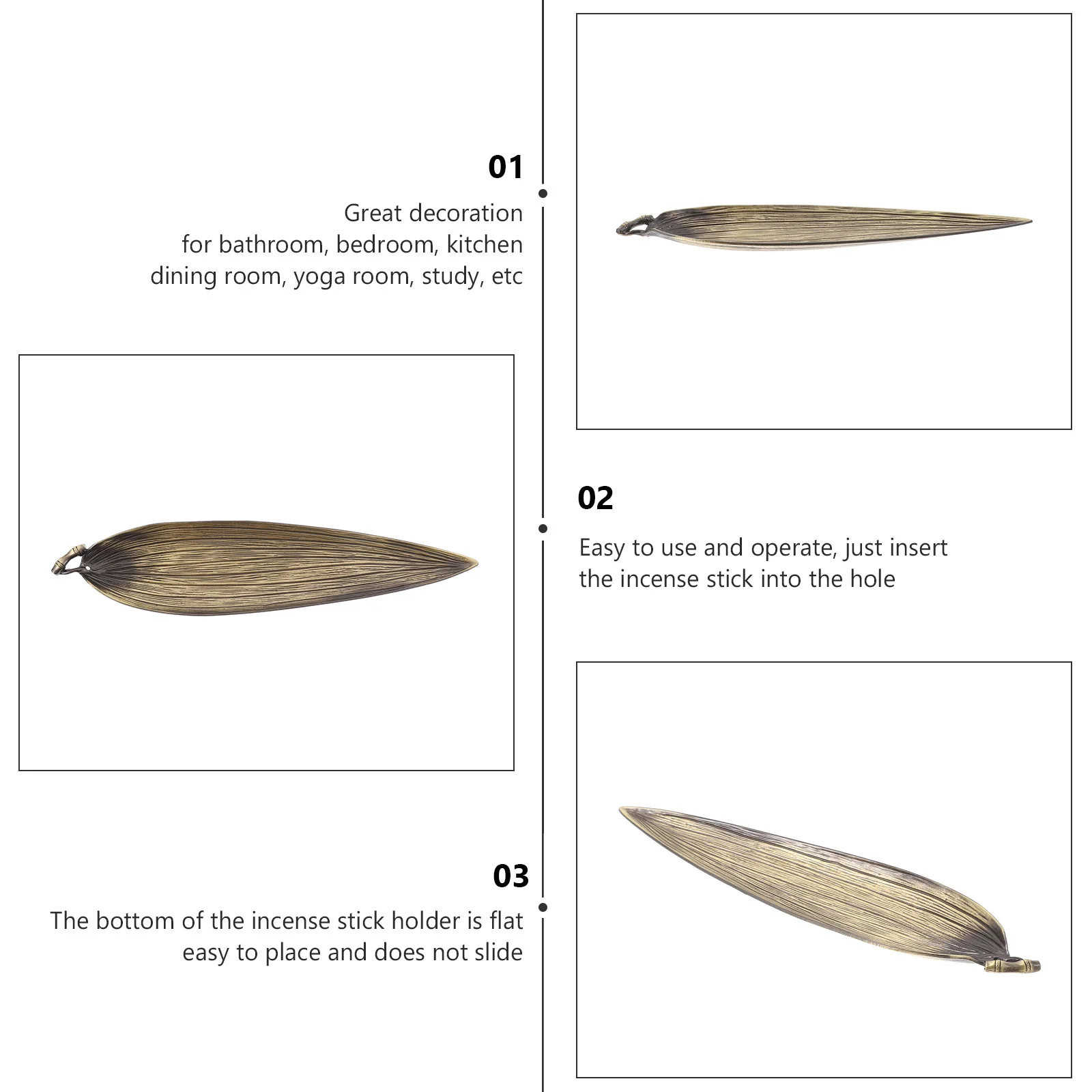 

1pcs Leaf Shaped Incense Holder Unique Home Decor Aroma Accessory Bedroom Bathroom Yoga Room Study Decoration Incense Stick