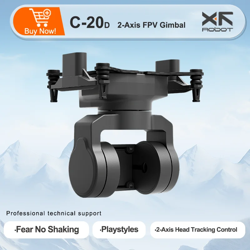 

XF-C-20D Vertical 2-axis PTZ FPV Increased stability PTZ support DJI O3 CADDX spiral camera support head chase control