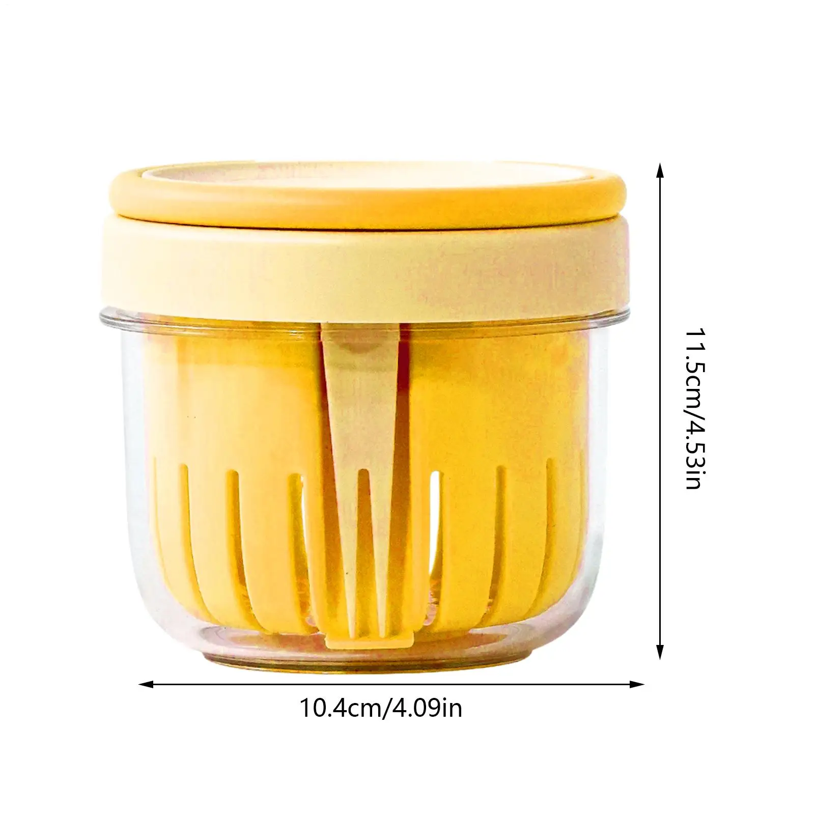 Portable Oat Container Double-Layer Drain Fruit Cup Reusable Leak Proof Plastic Salad Cup Breakfast Cup With Fork&Handle
