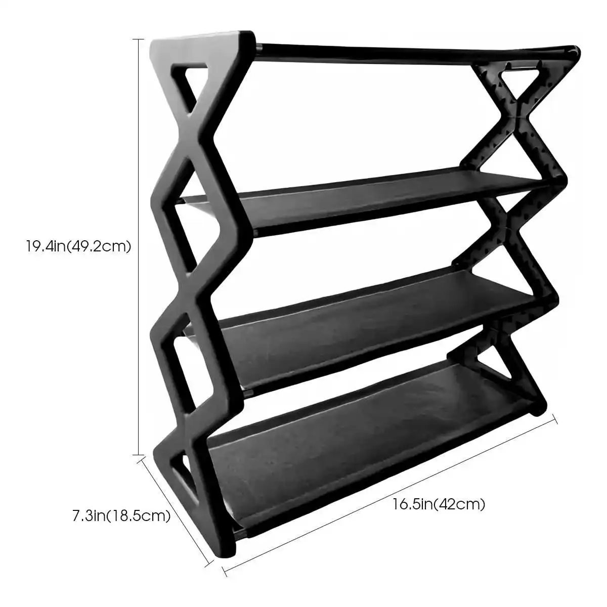 Beliebtes 4-stöckiges X-förmiges Schuhregal, Multifunktionales Staubgeschütztes Aufbewahrungsregal für Eingangsbereiche, Flure und Schlafzimmer – Detail 2