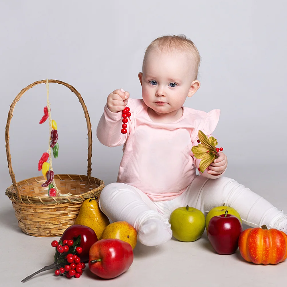 

Fake Chili Skewers Artificial Vegetable Decorations Realistic Environmentally Foam Great Teaching Children Home Kitchen Shop