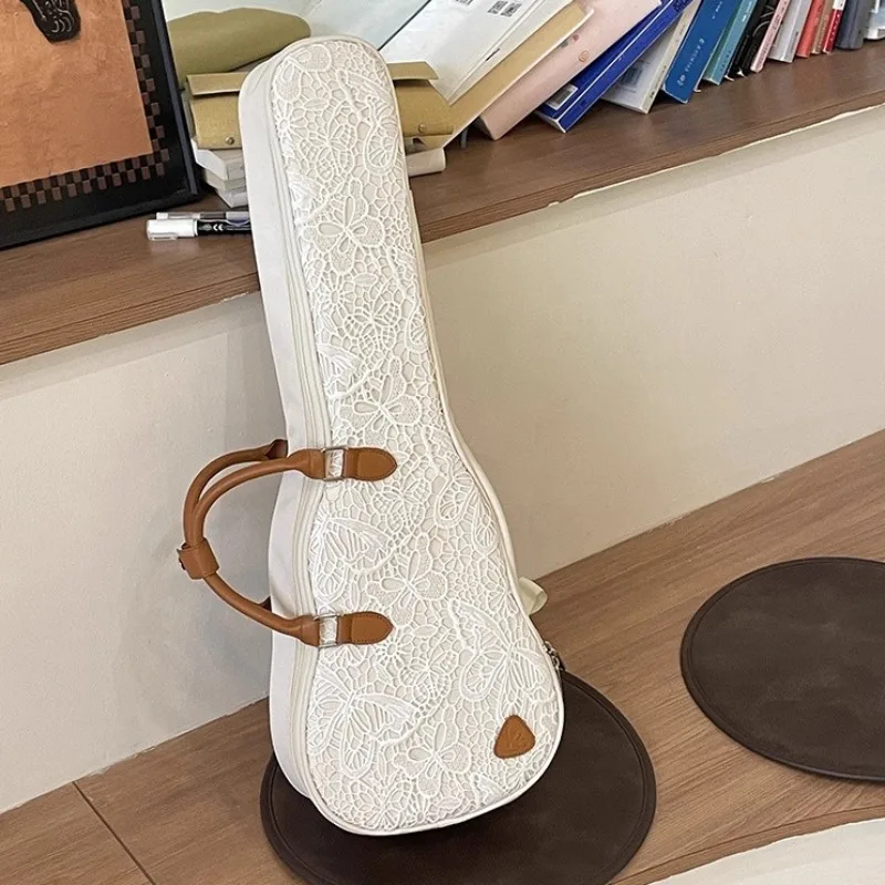 24 Inch Ukulele Bag Thicken Shockproof Waterproof Scratch-proof Shoulders Portable Lace Ukulele Bag Musical Instrument Accessory
