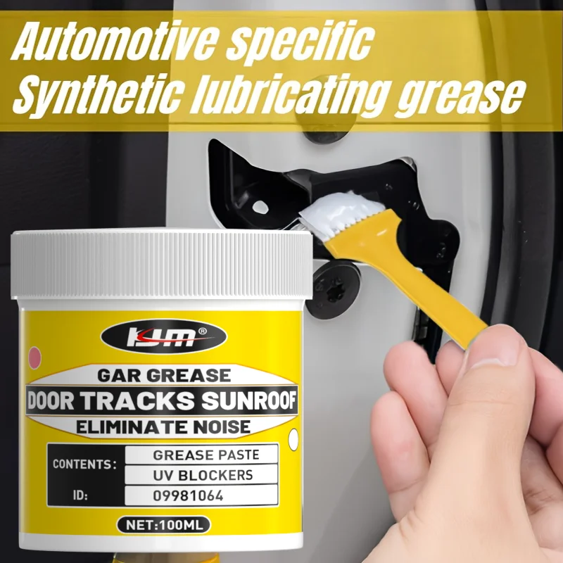KJM 100g Synthetic Automotive Grease for Sunroof Track & Door Maintenance Noise Reduction Anti-Rust Versatile Anti-SEize