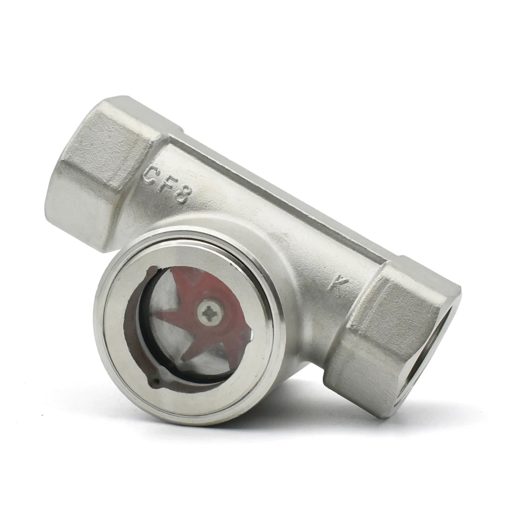 1/4 "3/8" 1/2 "3/4" 1 "1-1/2" 2 "BSPT Internal Thread 304 Stainless Steel Window Mirror Flow Indicator With Impeller, Oil-water