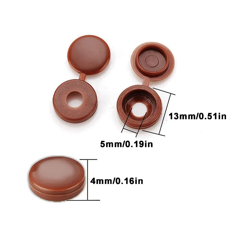 200/100Pcs Hinged Plastic Screw Cap Cover Fold Snap Protective Cap Button For Car Furniture Decorative Nuts Cover Bolts Hardware