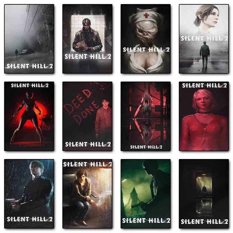 Classic Horror Survival Game Silent Hill 2 Posters and Prints Canvas Printing Wall Art Picture for Gaming Room Home Decor Gifts