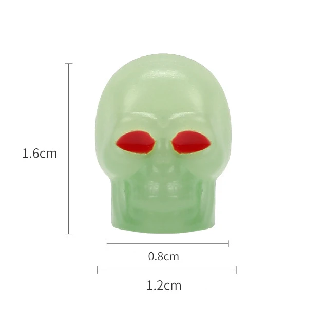 Universal Luminous Skull Car Valve Caps Car Truck Motorcycles Bike Fluorescent Tyre Valve Stem Caps Night Glowing Nozzle Cover