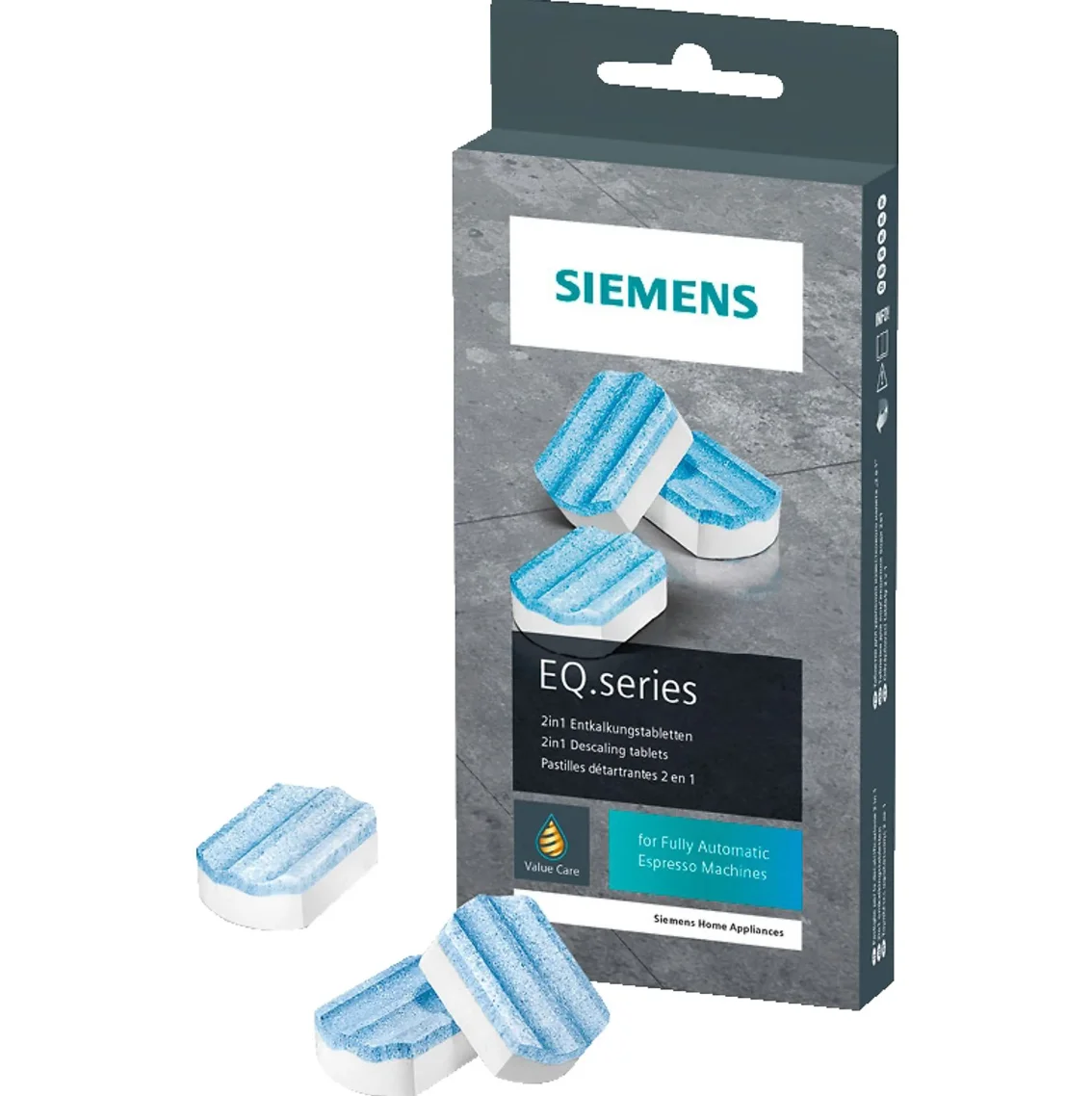 Siemens TZ80002A 3 uds tabletas descalcificadoras, elimina la escala de archivos y protege contra la corrosión