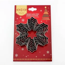 Stainless steel Christmas snowflake print 9-piece set cookie press Diy baking tool biscuit mold