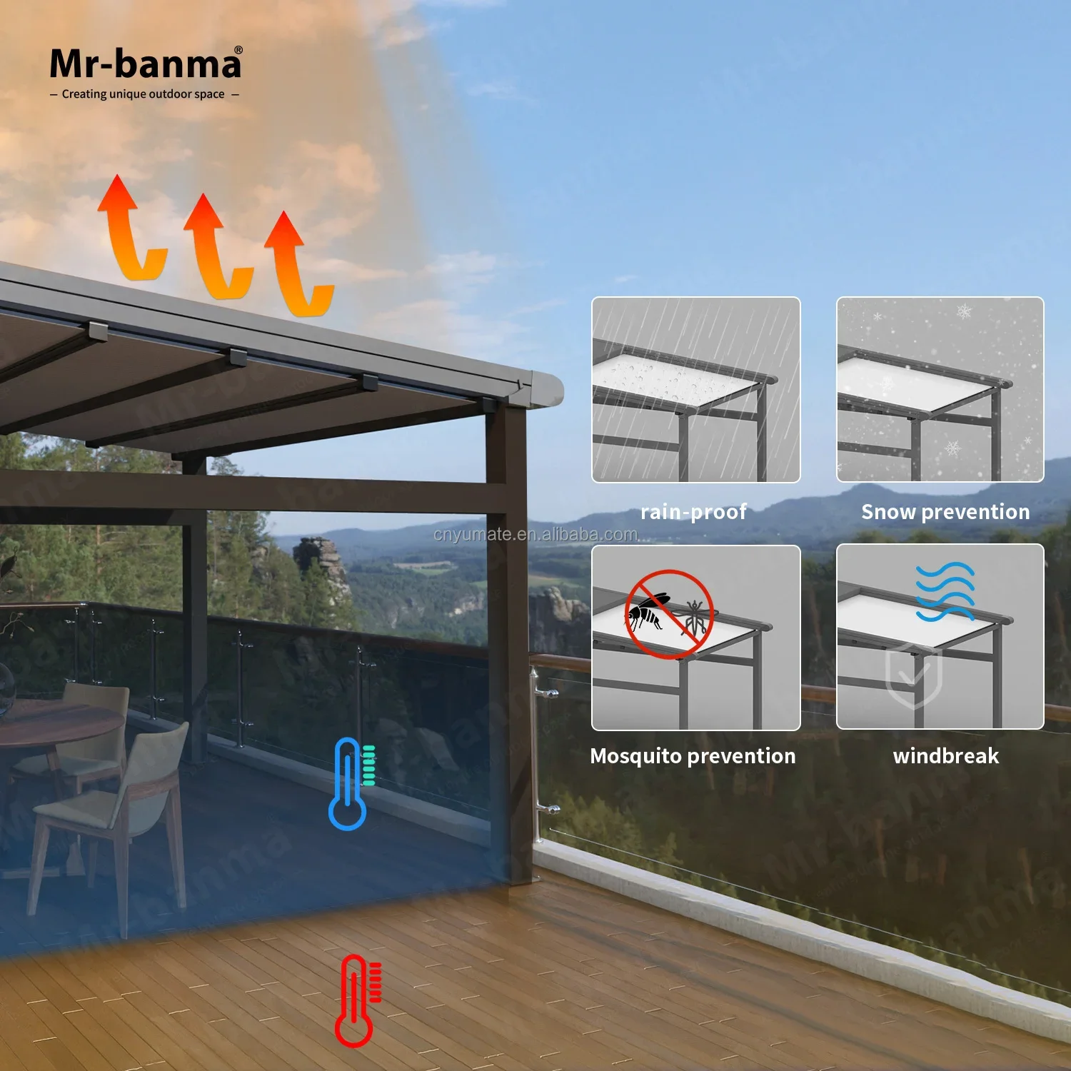 New Arrival Electric Adjustable Retractable Pvc Roof Pergola Roof Awning Pvc