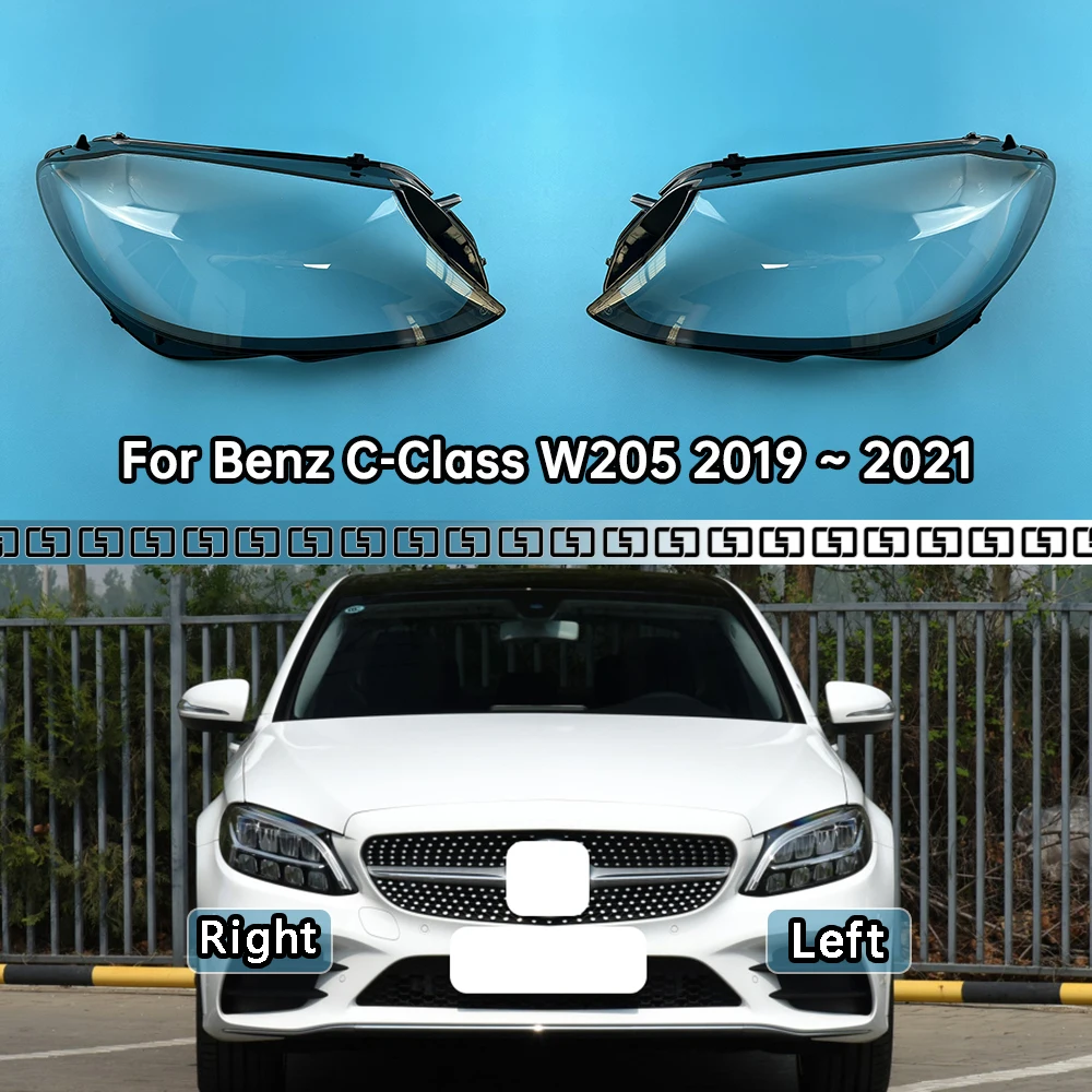 

For Mercedes-Benz C-Class W205 C180 C260L C280 C300 2019 2020 2021 Left Right Car Headlight Clear Lens Lampshade Shell Cover