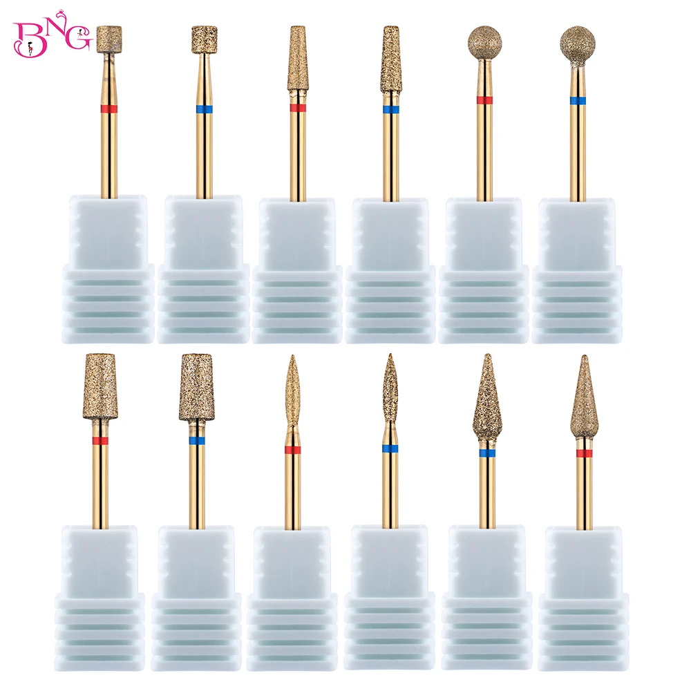 

BNG 2Pcs Flame Cuticle Clean Nail Drill Bit, Titanium Russian Diamond Nail Bits Dead Skin Remove Nail Cleaner Accessories Tool