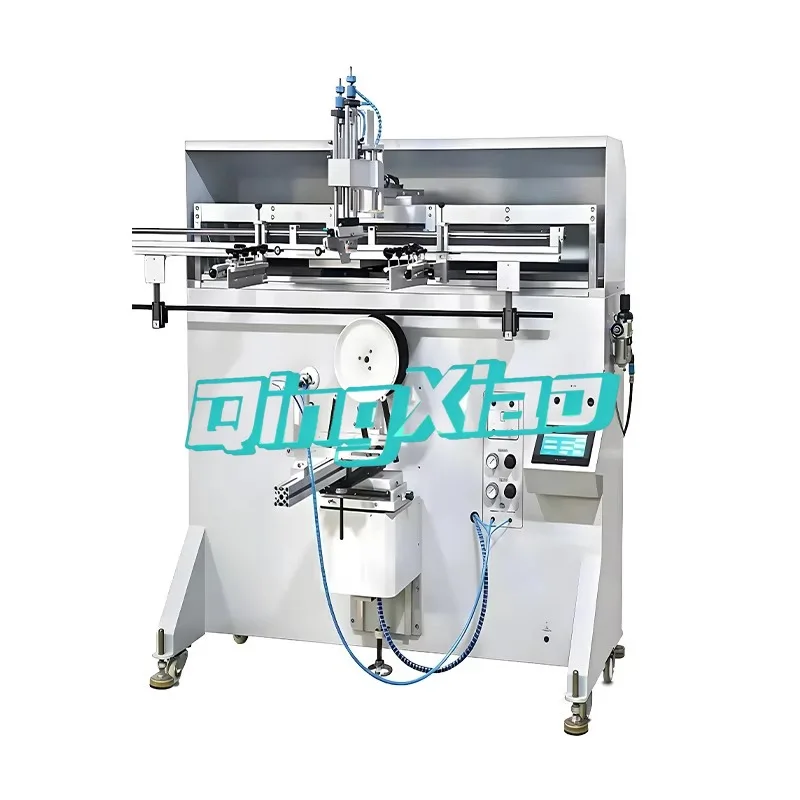 Number Information Logo Label Water Bucket Servo Semi Automatic Circular Printing Curved  Screen Printing Machine High Precision