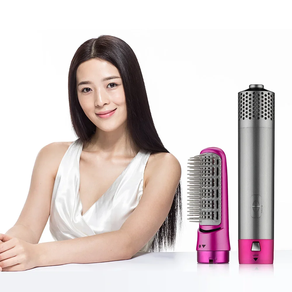 7 In 1 Hair Dryer Hot Air Brush Styler and Volumizer Hair Straightener Curler Comb Negative Ion One Step Hair Dryer Brush