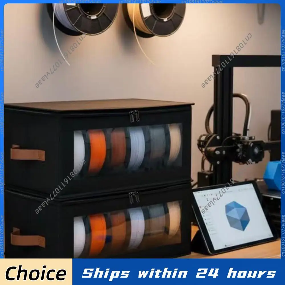 

3D Printer Filament Storage Bag Clear Window Foldable Dustproof Organizer for Spools Toys CD Storage Case 42x21x20.5CM Box
