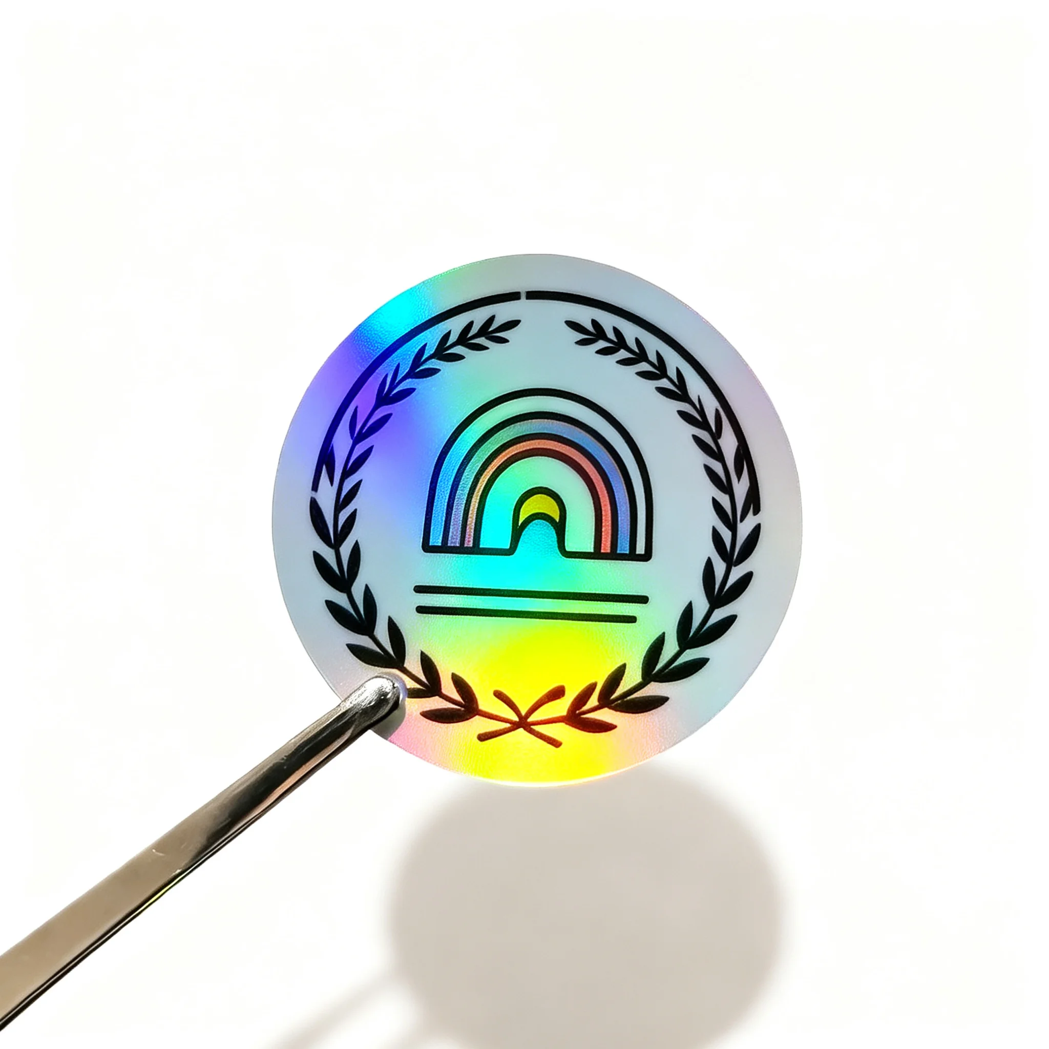 Custom Holographic Silver Laser Stickers Personalized LOGO Design Unique Iridescent Labels for Brand Marking & Product