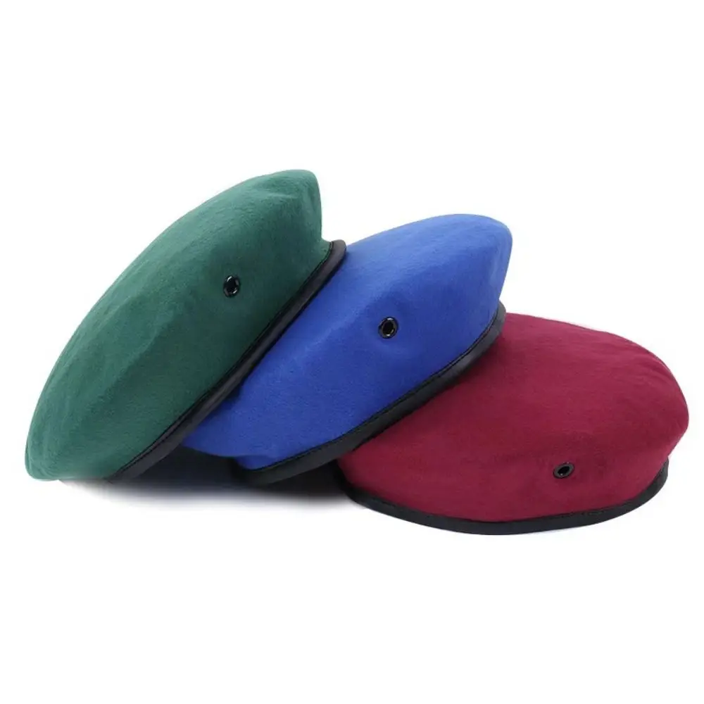 Fashion Adjustable Berets Hat Autumn and Winter Solid Color Uniform Cap For Cosplay Adult Painter Cap Stage Performance