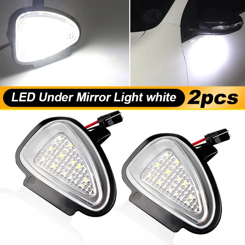 2x Error Free White Led Under Side Mirror Puddle Light Courtesy Lamp For VW Golf 6 MK6 GTI 2009-2019 Cabriolet Touran 2011-2014