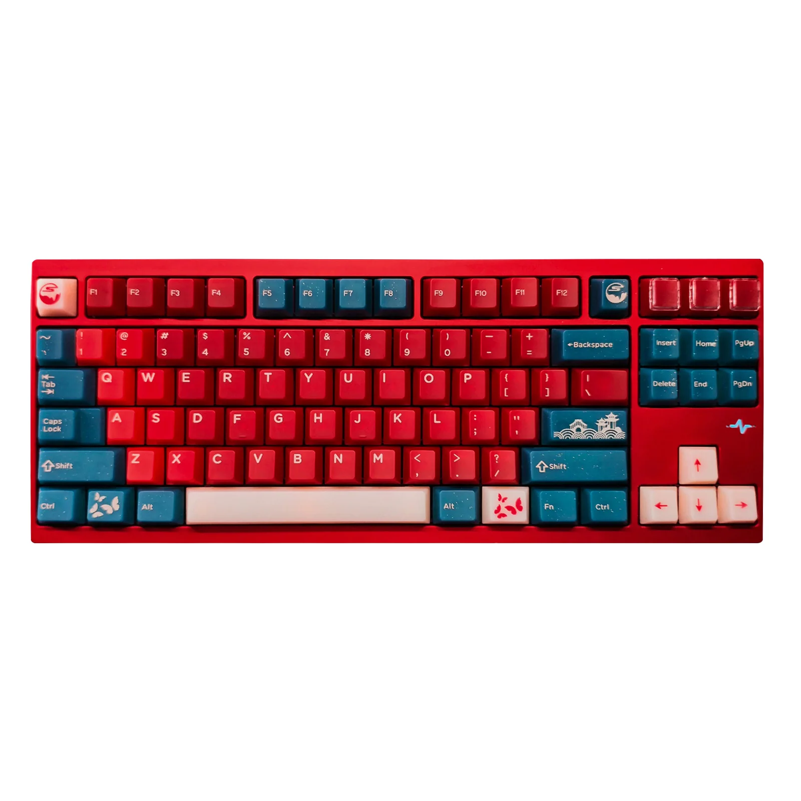 

170 Keys Red Bean Theme PC Translucent Keycaps, 3 Colors Cherry Profile Keycaps for Cherry Mx Switch Mechanical Keyboards