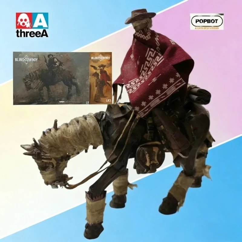 

Коллекционная фигурка ThreeA 3A Toys Original POPBOT Blind Cowboy & Ghost Horse в масштабе 1/6, модель игрушки, подарок для мальчиков