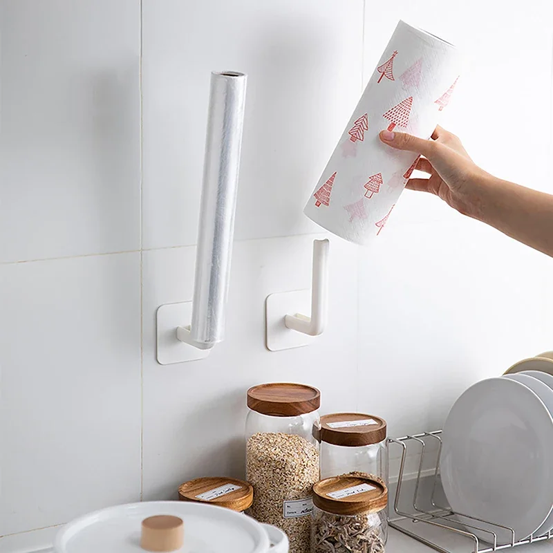 خطافات على شكل حرف L من البلاستيك غير اللكم خلف الباب خطاف لاصق متعدد الوظائف رفوف معلقة أداة تخزين المطبخ والحمام #2
