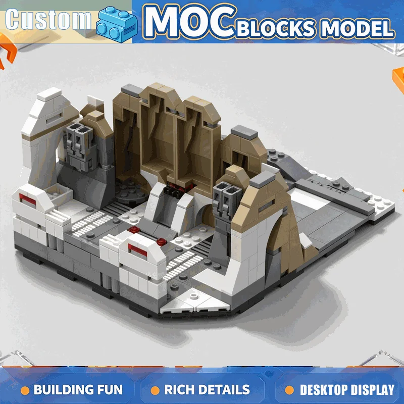 372PCS Desert Secret Base Model Building Blocks Set DIY Creative Assembly Canyon Landscape Educational Toy Popular Display Gift