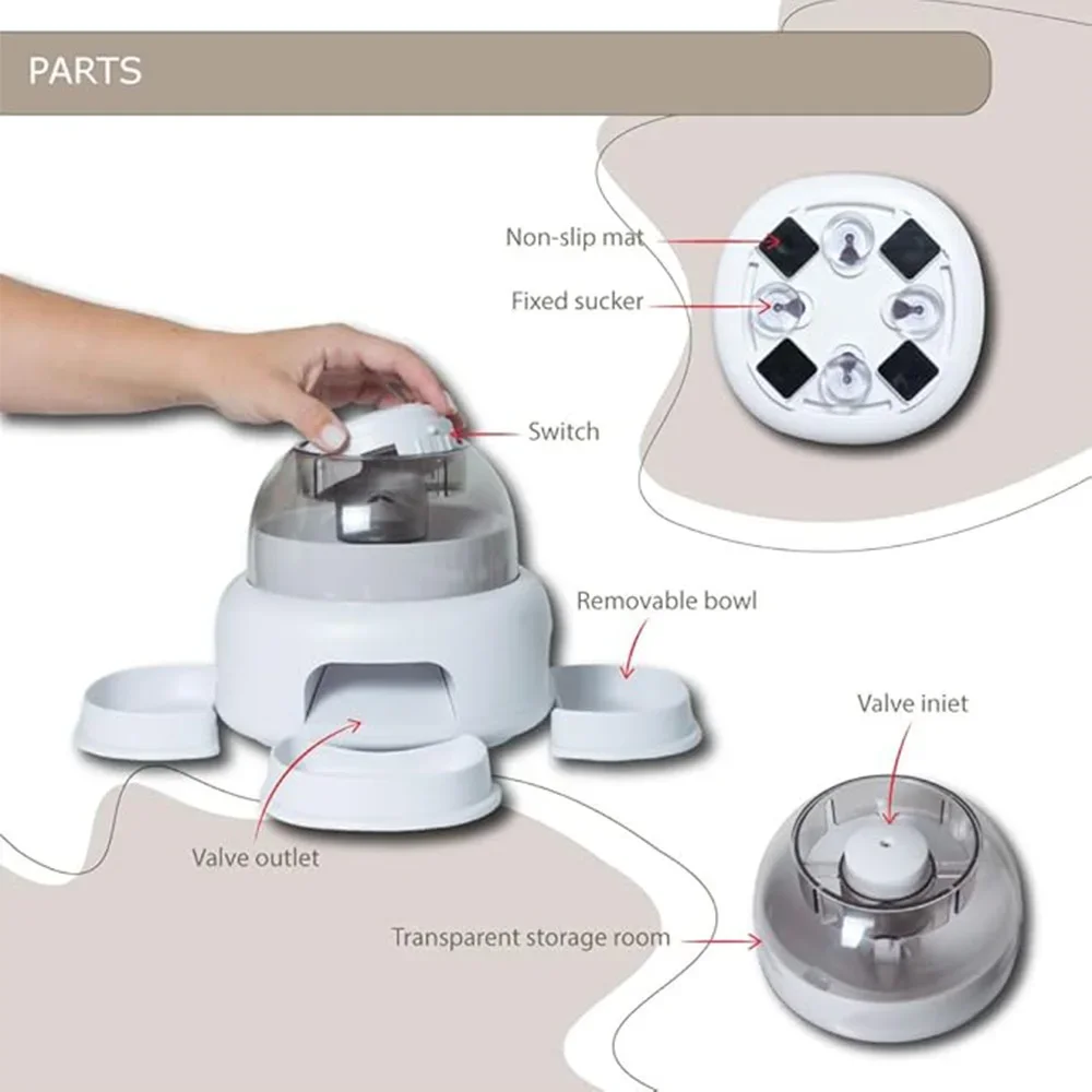 

automatic Anti-Choking Pet Feeder - Slow Feeding Puzzle Bowl with Integrated Water Tank, Pressure-Activated for Dogs/Cats.