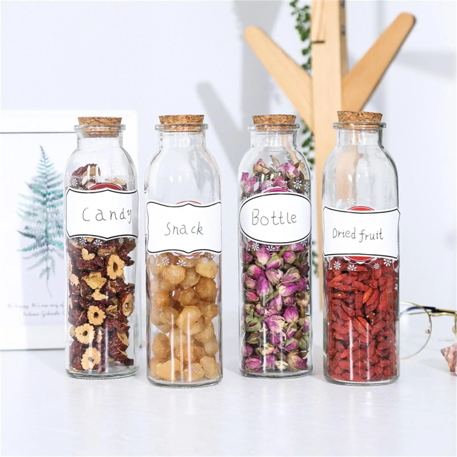 10 Sheets - 1.6*3.1in Four Different Irregular Shape Label Stickers, Writable Classification Stickers, Classification Stickers for Bottles, Cans, and Boxes, Waterproof and Oil-Proof, Easy to Remove, Irregular Blank Stickers, Kitchen Supplies Classification Stickers view 5