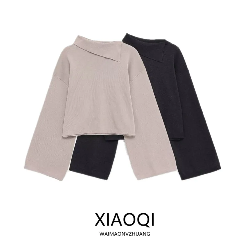 

Winter New Soft Knitted Long Sve Sweater Women's Faion Turn up Cuff Ne Soft Sweatirt Casual Comfortable Top