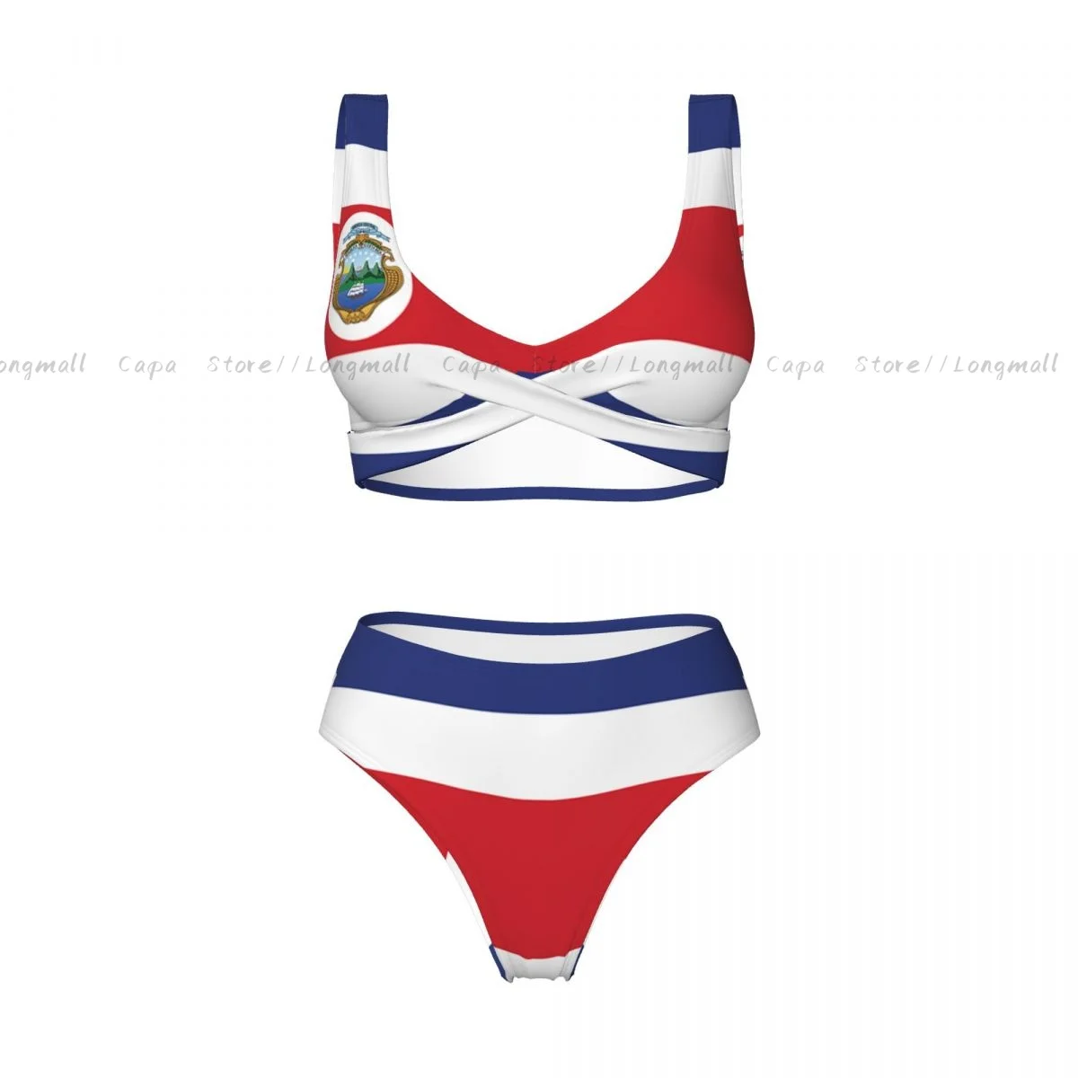مثير مجموعة البكيني كوستا ريكان العلم المرأة 2 قطعة ملابس السباحة عبر الحدود نمط