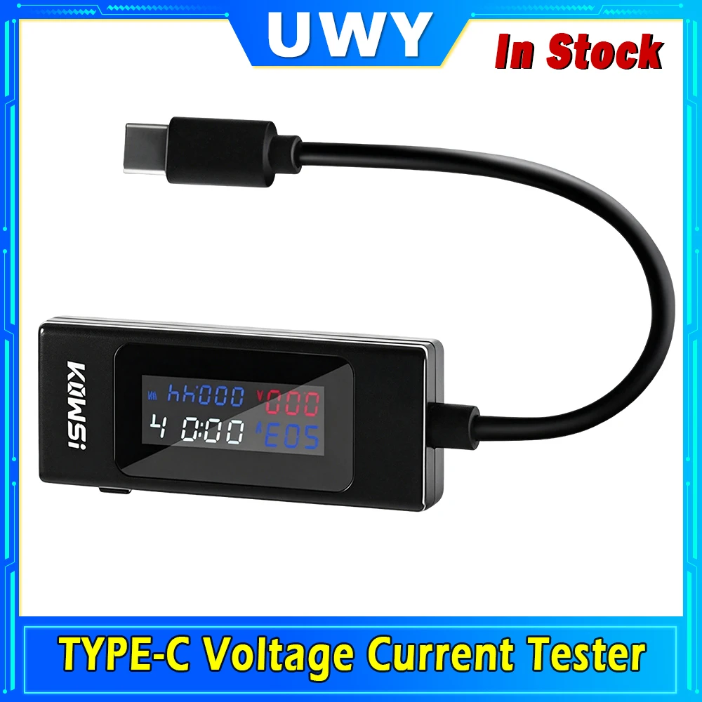 Type-C Voltage Current Tester Digital Color Screen USB-C Power Meter Support Data Storage Precise Power Capacity Measurement