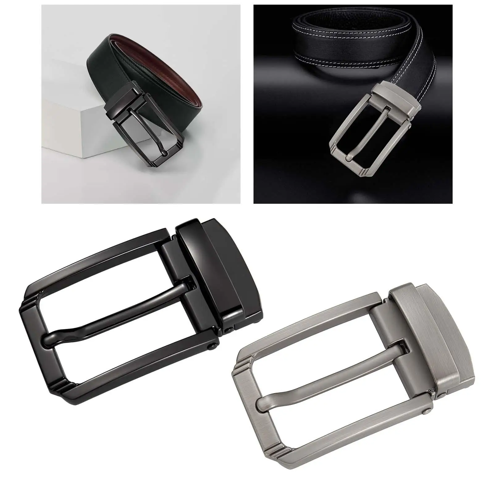 Rectangle Pin Buckle Belt Accessories for Leather Strap Luxury Casual Business Mens Womens Pin Belt Buckle Alloy Belt Buckle