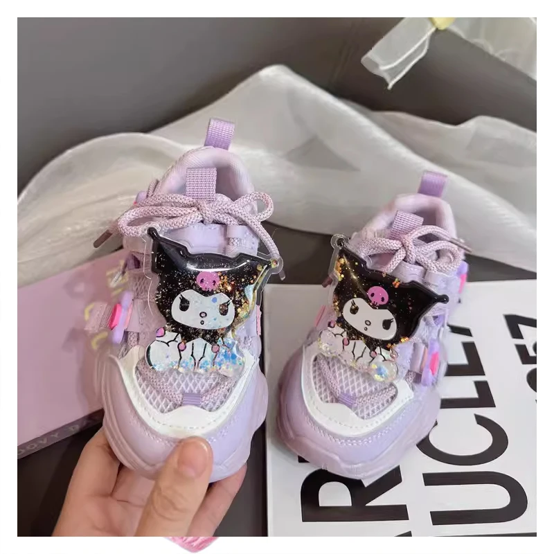 

Spring Summer Kawaii Sanrio Anime Kuromi Sports Shoes Cute Cartoon Children Casual Shoes Breathable Sneakers Gifts for Kids