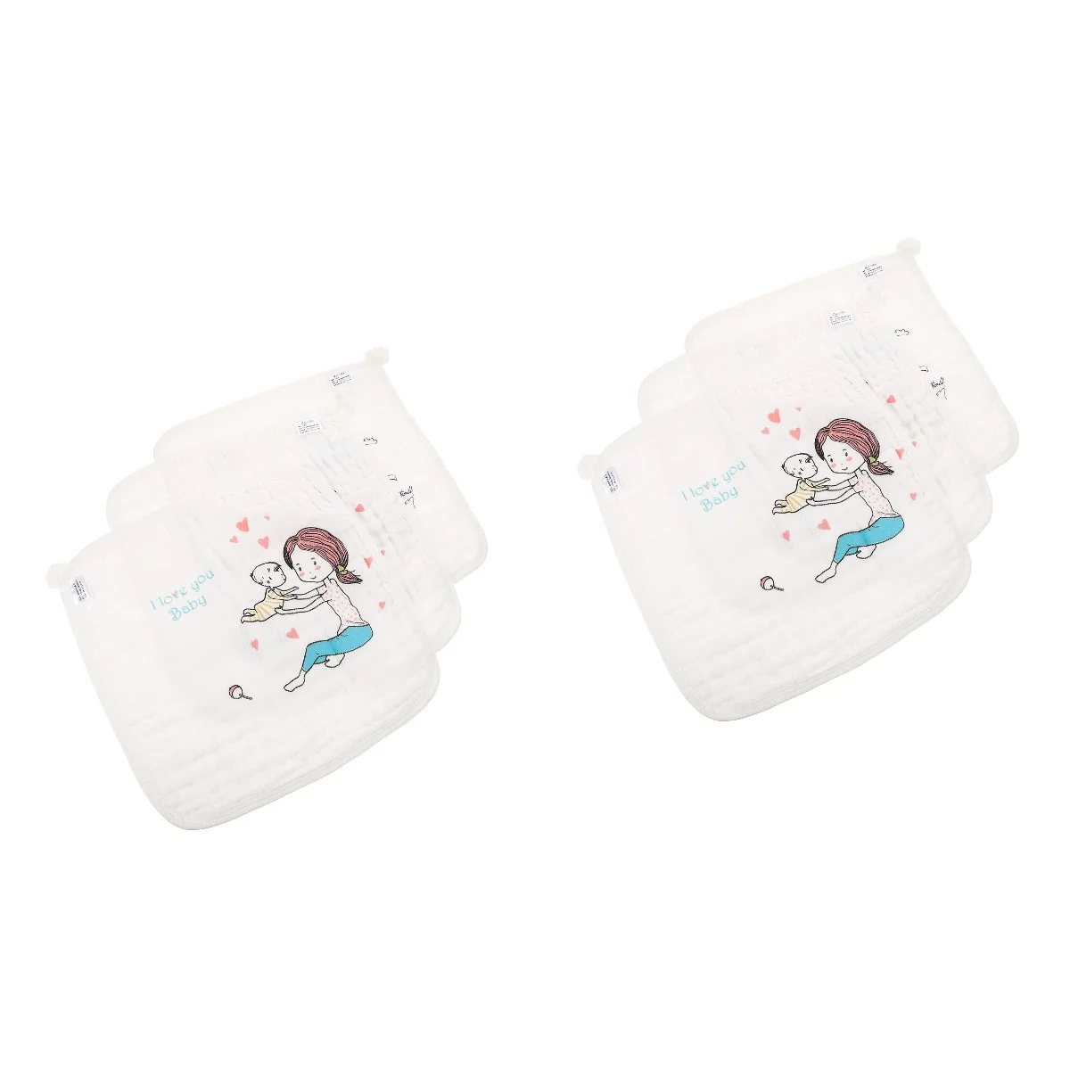 2 PCS Baby Square Hand Washcloths Bath Towels Hooded Boy Face Cotton Infant Child