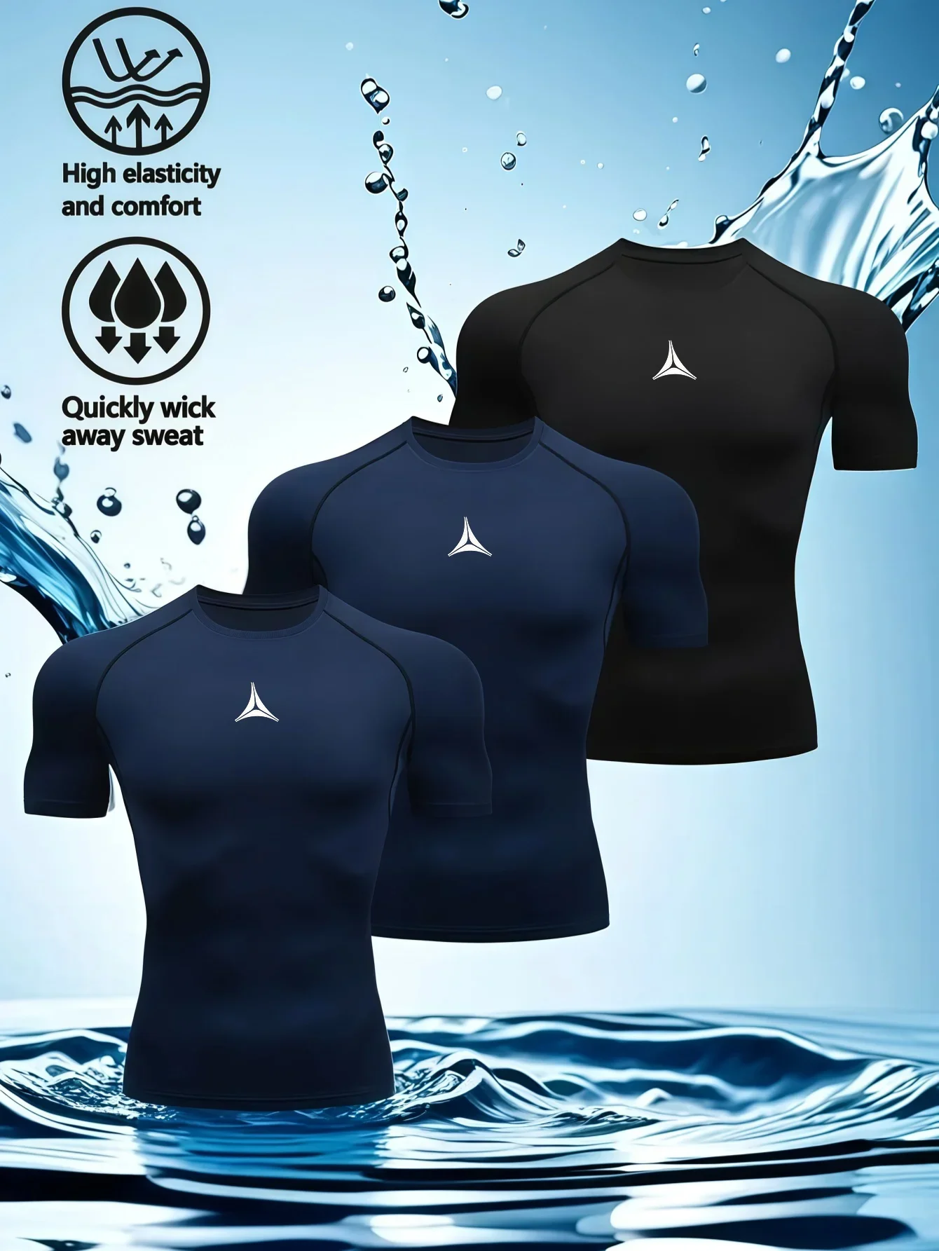 Triplet Men's Compression Printed T Shirt Summer Sportswear Running T-shirt Elastic Quick Dry Sport Gym Fitness TShirts Men