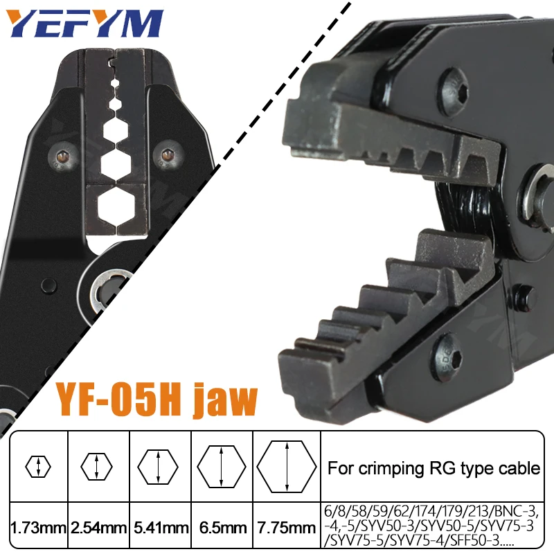 Coaxial Cable Crimping Pliers YF-05H Kit For SMA/BNC RG58, 59, 62, 174,8, 11, 188, 233 and Crimper Cutter Stripper Tools