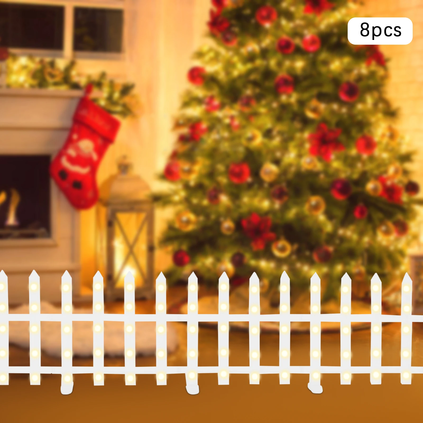 8 * Огни для забора 160 * Светодиоды Рождественские украшения Свет, Рождественские огни для забора, Декоративные огни для праздника белого цвета
