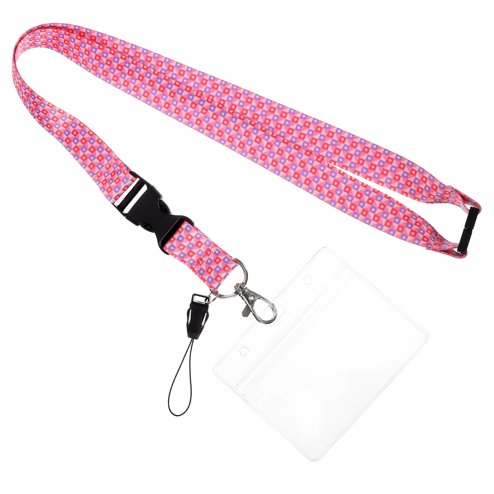

Boho Lanyards Clear Card Sleeves PVC Red Color Credit School Office Cards Lightweight Double Sided Design