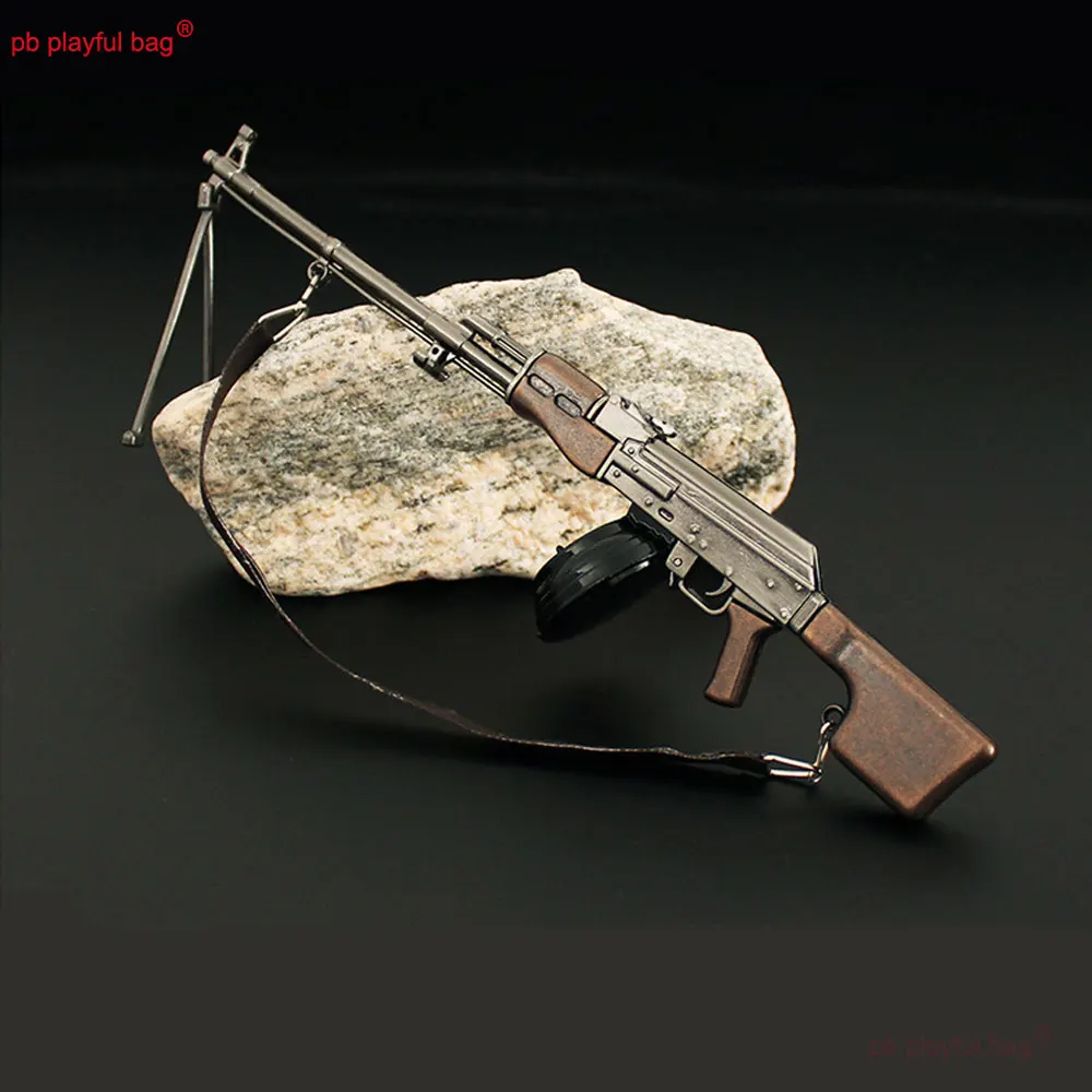 Mini pistolet jouet en métal modèle 20cm, figurine d'action pliable et détachable en alliage RPK, armes de jeu décoratives de bureau, cadeaux pour enfants ZG307