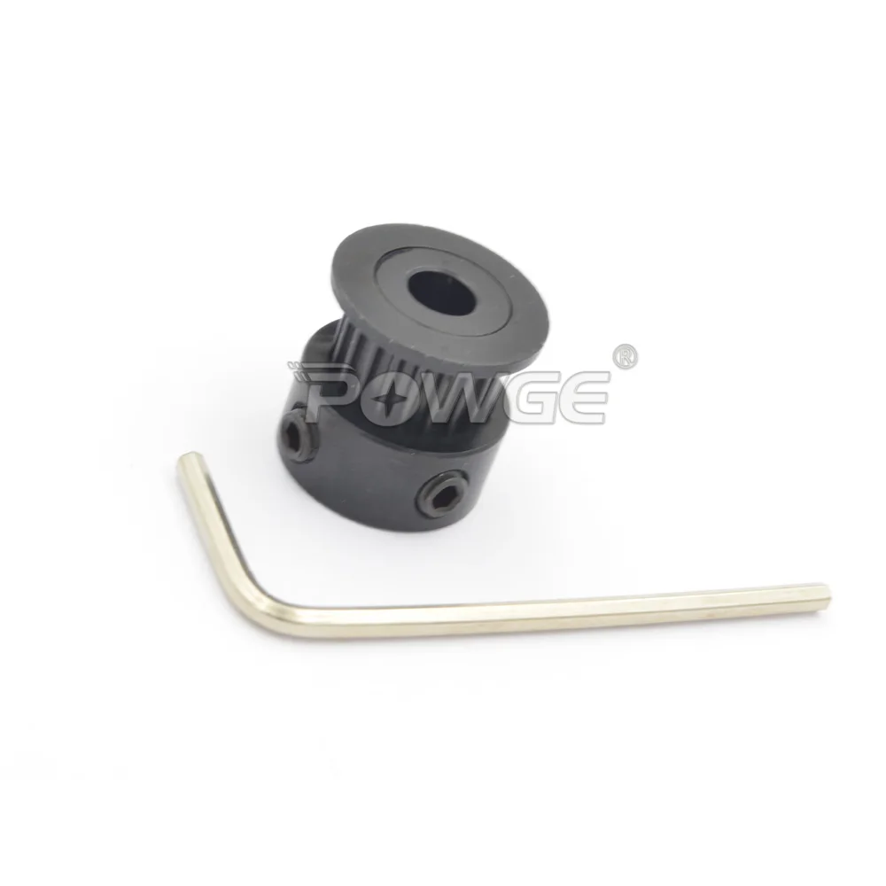 POWGE Black Red Sliver Anodizing 20 Teeth 2GT Synchronous Pulley Bore 5mm Fit W=6/10mm 20T 20Teeth 2MGT GT2 Timing Belt Pulley