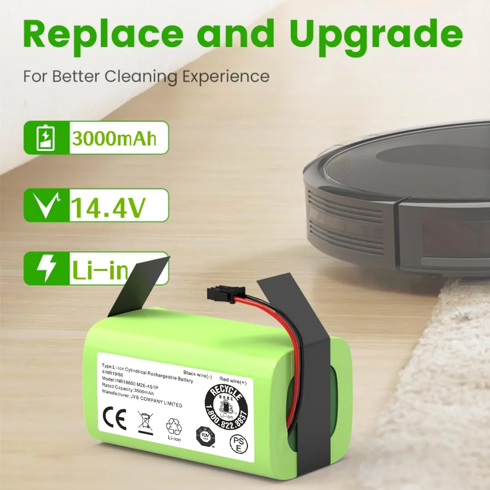 

18650 14.4V 3500mAh Li-ion Battery for Conga Excellence 990 Ecovacs Deebot N79 N79S DN622, Eufy Robovac 11 11S 12 15C 15S 35C
