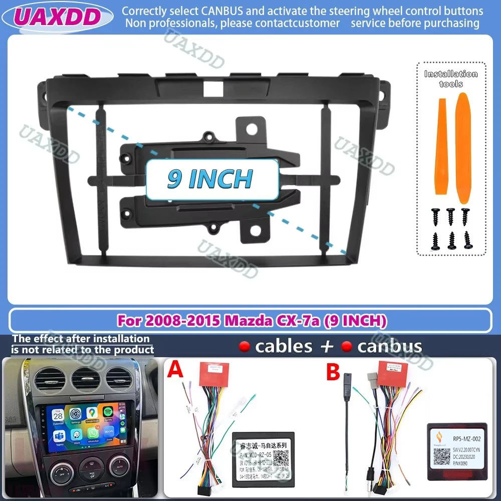 2 Din Car Android For 2008-2015 Mazda CX-7 9INCH frame Kit panel