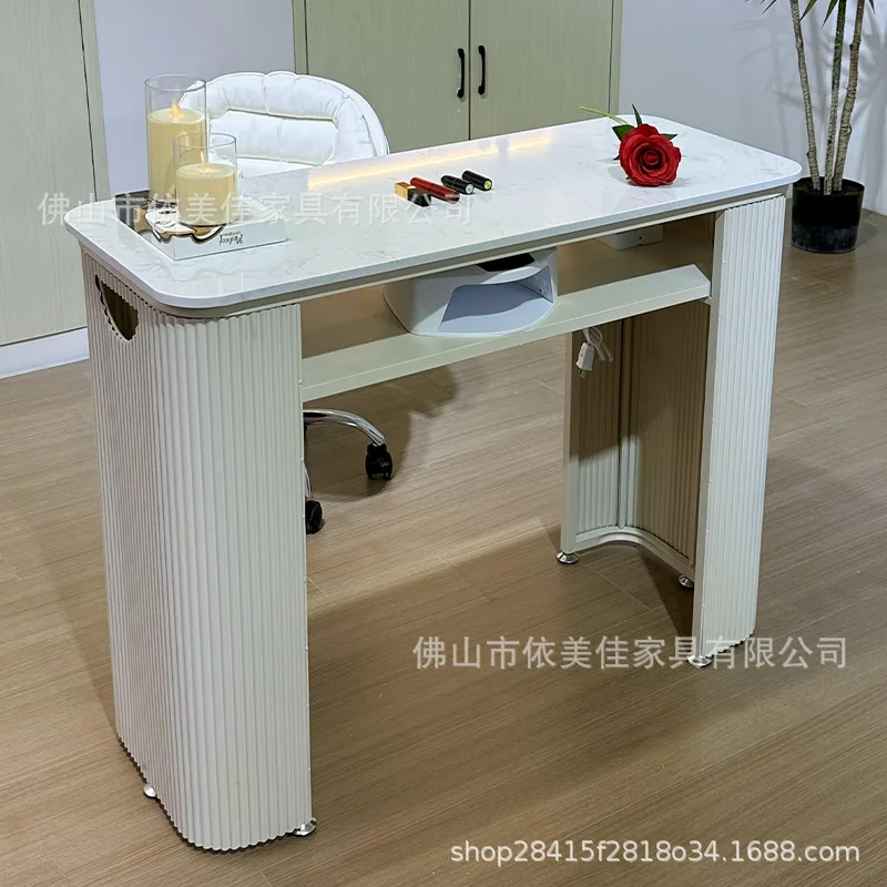 Multifunctional Manicure Table with,  Storage Workstation for Beauty Salon, OEM Manufacturer Cross-border Nail Furniture Supply