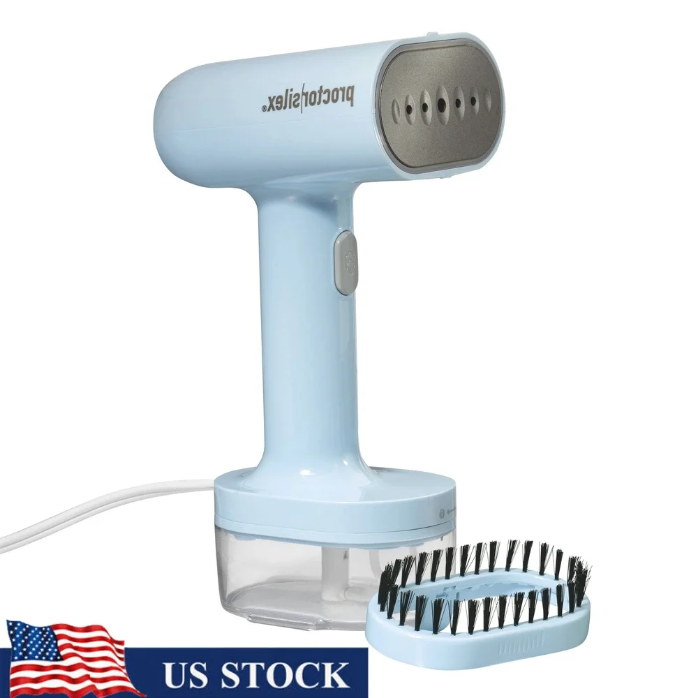 Compact 2-in-1 Steamer Iron Portable Handheld Fast Heating Detachable Water Tank Fabric Brush 120ml 10ft Cord Wrinkle Remover