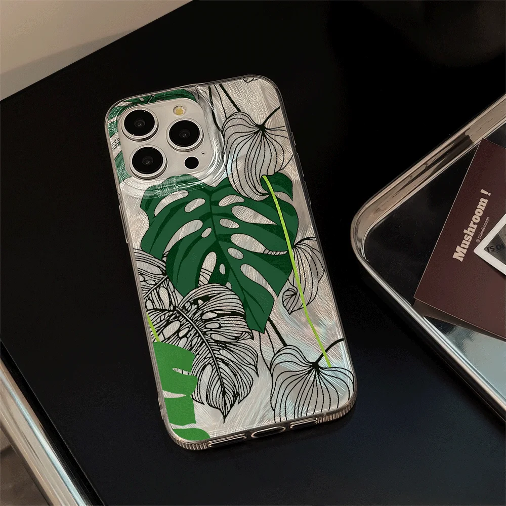 Противоударный чехол для телефона Monstera Deliciosa INS IMD для iPhone 15, 17, 16, 14, 13, 12, 11 Pro Max, 14, 7, 8 Plus, X, XS, XR, SE, 16E, 17E, SE
