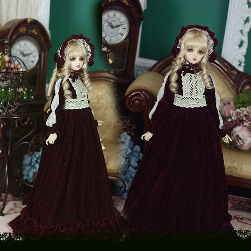 

Accept Custom BJD Doll clothes skirt dress Claret Lady dress For 1/3 1/4 SD10 SD13 SD16 DZ Doll Accessories