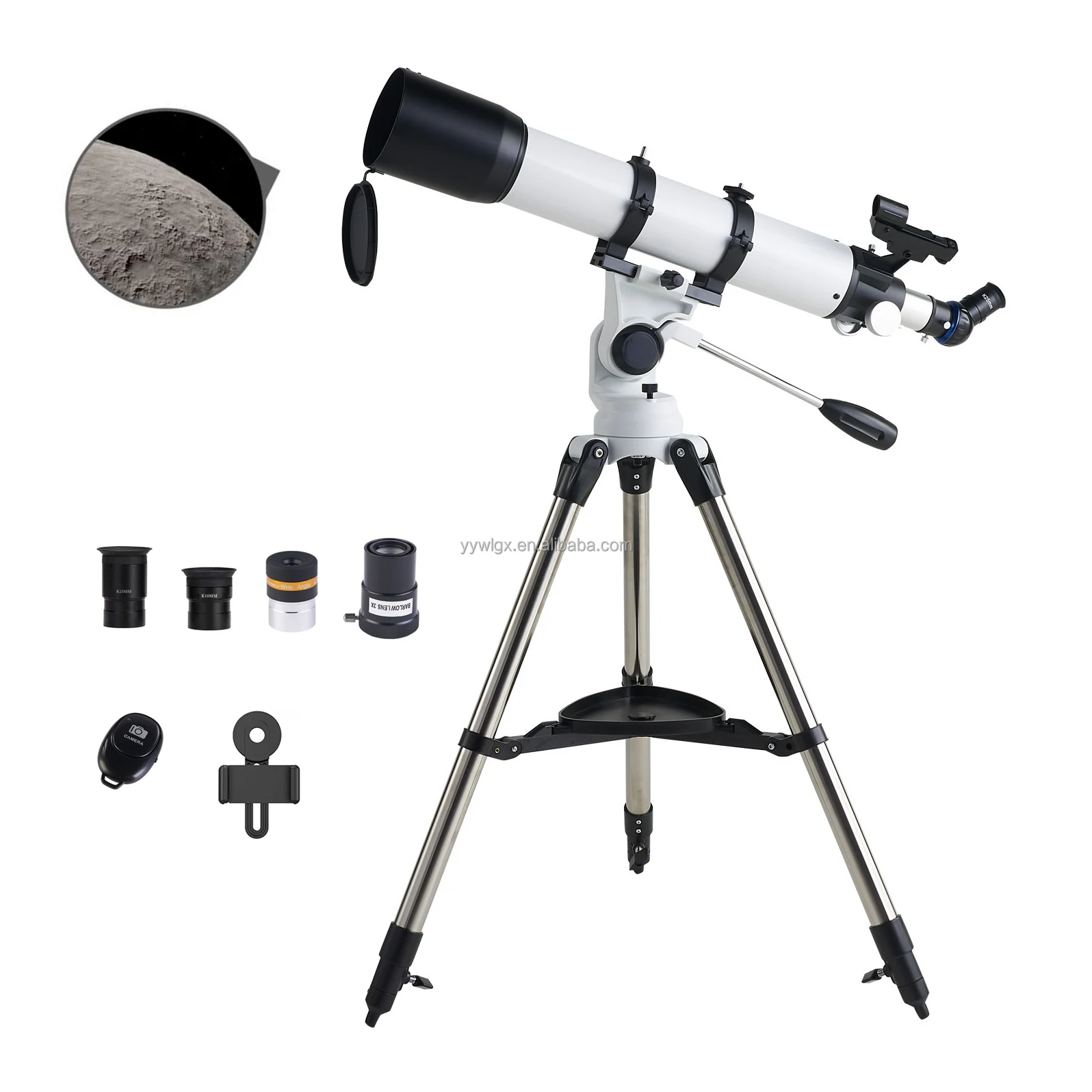 

Telescope Astronomical 70090 Telescope 90mm Aperture And 700mm Focal Length With Red Dot Scope Stainless Steel Adjustable Tripod