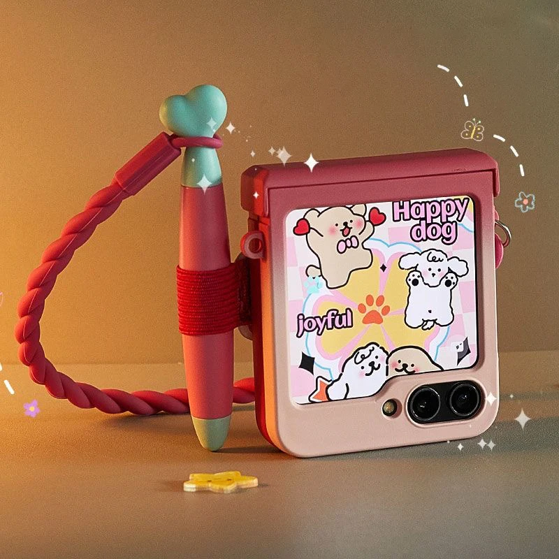 

Cute Women flip phone case for Samsung Z Flip 6 ZFlip5 ZFlip7 OPPO Find N2 Flip / OPPO Find N3 Flip/Vivo X Flip Case with stylus