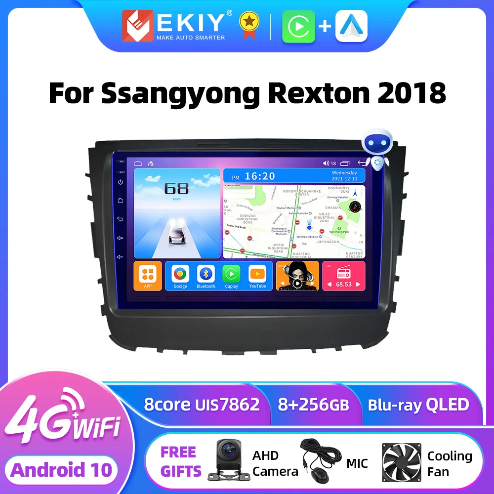 EKIY T7 Wireless CarPlay Android Auto Radio For Ssangyong Rexton 2018 Car Multimedia Video Player Stereo Navigation GPS DVD HU